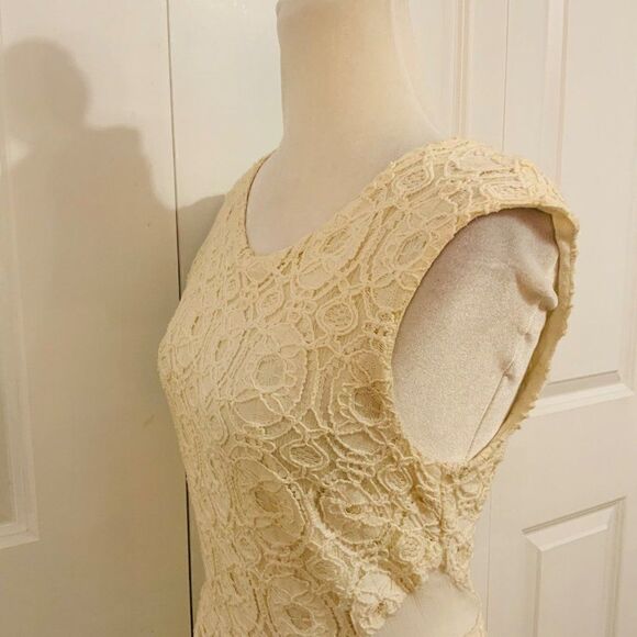 Urban Outfitters Kimchi Blue Cream Medallion Lace Fit and Flare Dress Size 6 - Picture 6 of 13